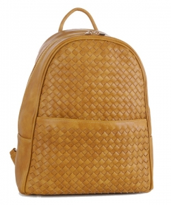 Woven Faux Leather Backpack FC19538PP MUSTARD